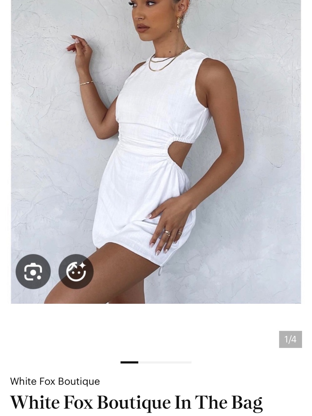 White Fox Boutique White Sleeveless Cutout Mini Dress